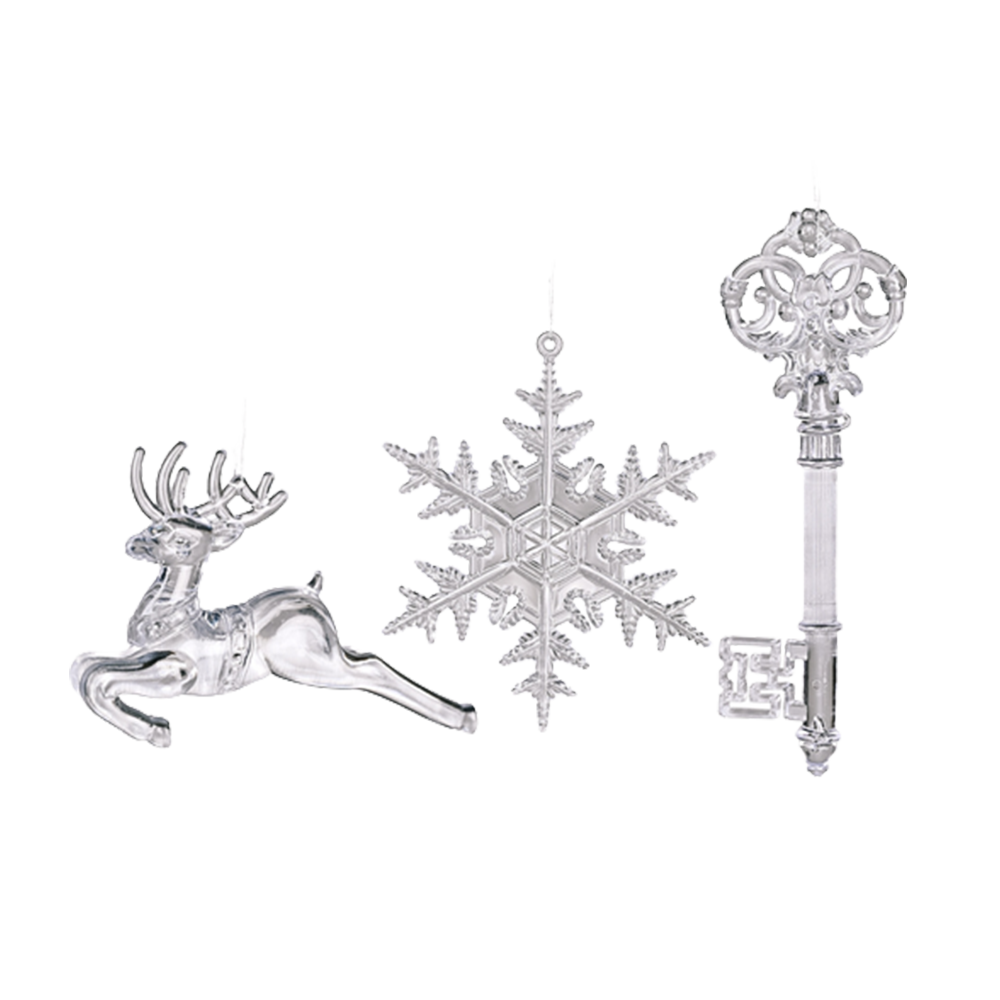 Transparent Snowflake Deer Pendant