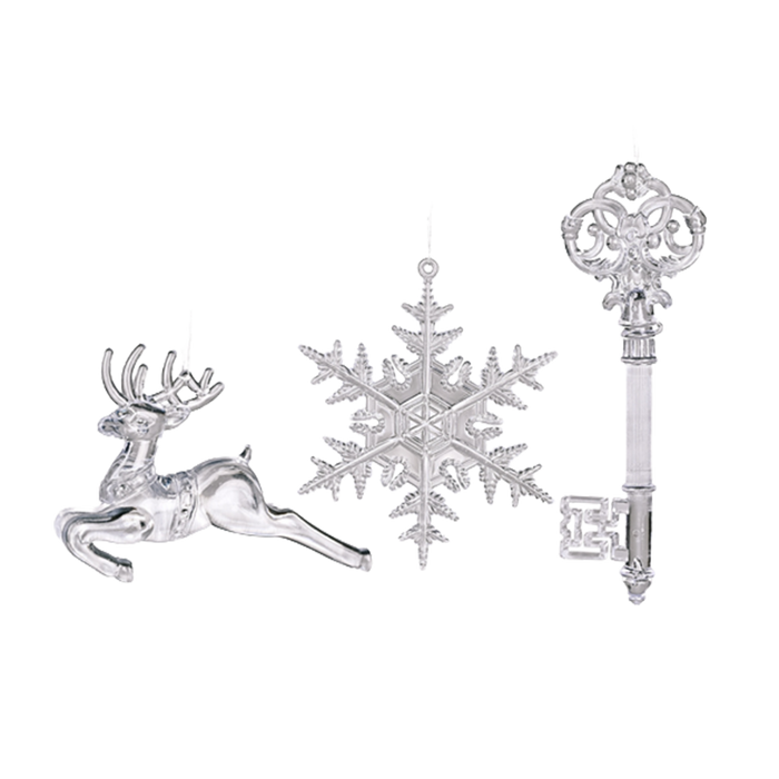 Transparent Snowflake Deer Pendant