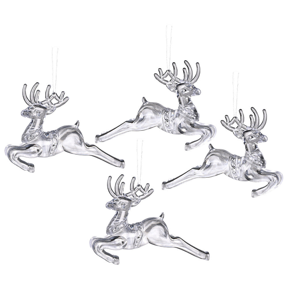 Transparent Snowflake Deer Pendant